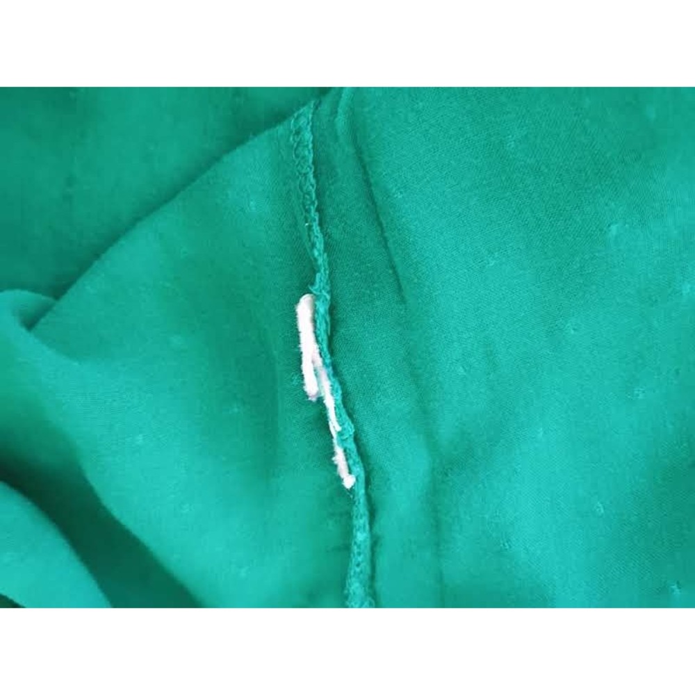 Maeve Anthropologie Green Swiss Dot Split Neck Blouse Size S - Picture 6 of 10